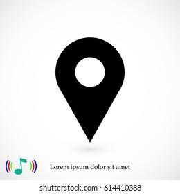 Map pointer flat icon, vector illustration. Flat design eps 10