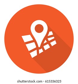 Map pointer flat icon, vector illustration