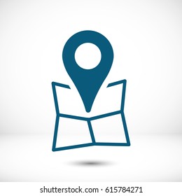Map pointer flat icon, vector illustration
