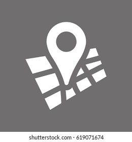 Map pointer flat icon, vector illustration