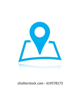 Map pointer flat icon, vector illustration