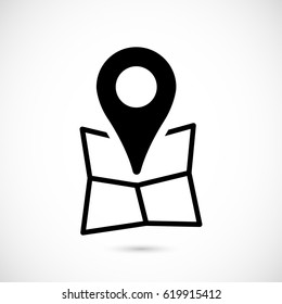 Map pointer flat icon, vector illustration