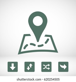Map pointer flat icon, vector illustration