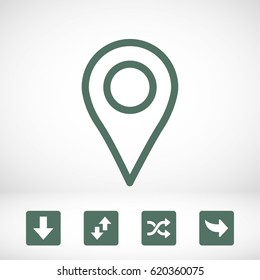Map pointer flat icon, vector illustration