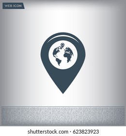 Map pointer flat icon, vector illustration. Flat design style
