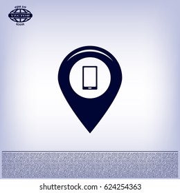 Map pointer flat icon. Vector Eps 10