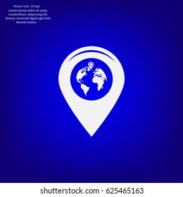 Map pointer flat icon, vector illustration. Flat design style