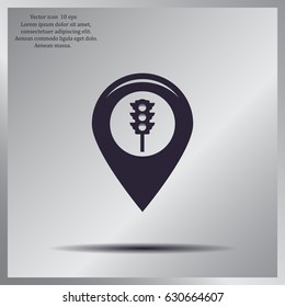 Map pointer flat icon. Vector Eps 10