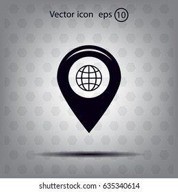 Map pointer flat icon, vector illustration. Flat design style
