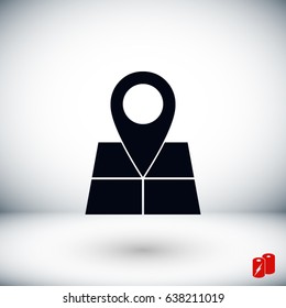 Map pointer flat icon, 

Vector EPS 10 illustration style