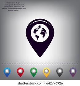 Map pointer flat icon, vector illustration. Flat design style