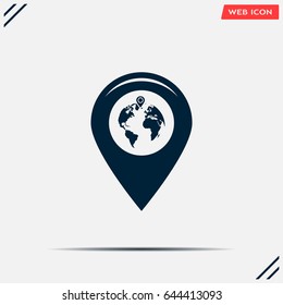 Map pointer flat icon, vector illustration. Flat design style