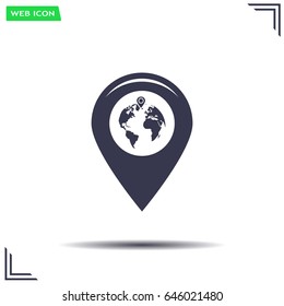 Map pointer flat icon, vector illustration. Flat design style