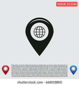 Map pointer flat icon, vector illustration. Flat design style