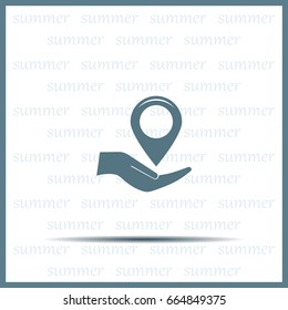 Map pointer flat icon, vector illustration