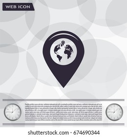Map pointer flat icon, vector illustration. Flat design style
