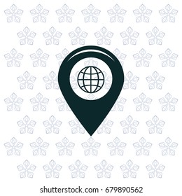 Map pointer flat icon, vector illustration. Flat design style