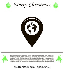 Map pointer flat icon, vector illustration. Flat design style