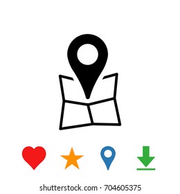Map pointer flat icon, vector illustration