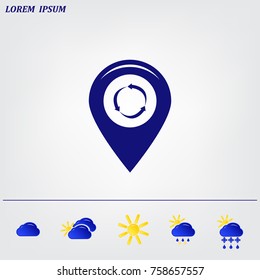 Map pointer flat icon. Vector Eps 10
