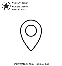 Map pointer flat line icon, vector illustration. Flat design style