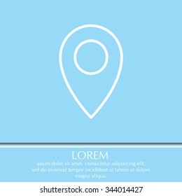 Map pointer flat line icon, vector illustration. Flat design style