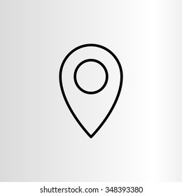 Map pointer flat line icon, vector illustration. Flat design style