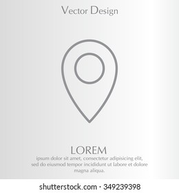 Map pointer flat line icon, vector illustration. Flat design style