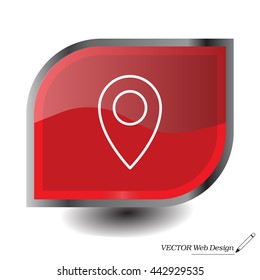 Map pointer flat line icon, vector illustration. Flat design style