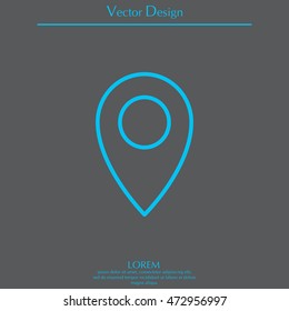 Map pointer flat line icon