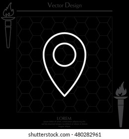 Map pointer flat line icon