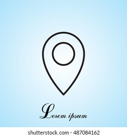 Map pointer flat line icon
