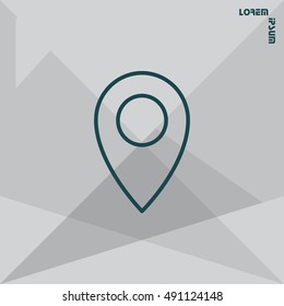 Map pointer flat line icon