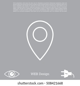 Map pointer flat line icon