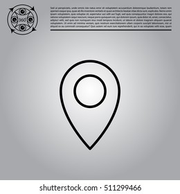 Map pointer flat line icon