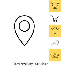 Map pointer flat line icon