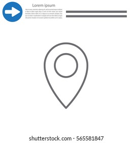 Map pointer flat line icon