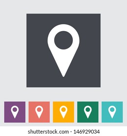 Map pointer flat single icon. Vector illustration.