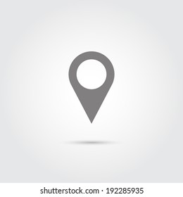 Map pointer flat single icon - Vector