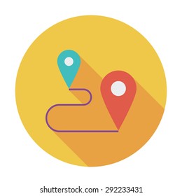 Map pointer. Flat vector icon for mobile and web applications. Vector illustration.