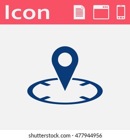 Map pointer flat vector icon 