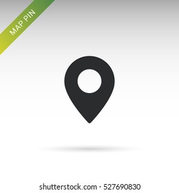 Map pointer flat vector icon. Location symbol.