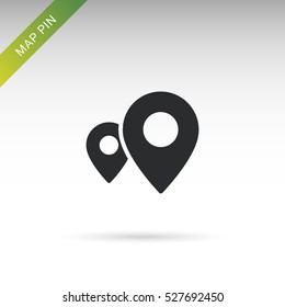 Map pointer flat vector icon