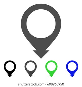 Map Pointer flat vector icon. Colored map pointer, gray, black, blue, green icon variants. Flat icon style for graphic design.