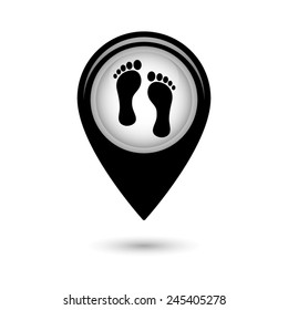 Map pointer with footprint icon