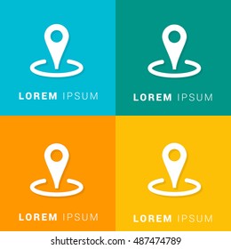 Map pointer Four Color Material Designed Icon / Logo