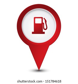Map pointer with gas station icon