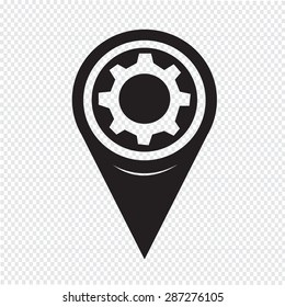 Map Pointer Gear Icon