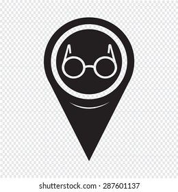 Map Pointer Glasses Icon