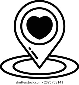 Map Pointer glyph and line vector illustration